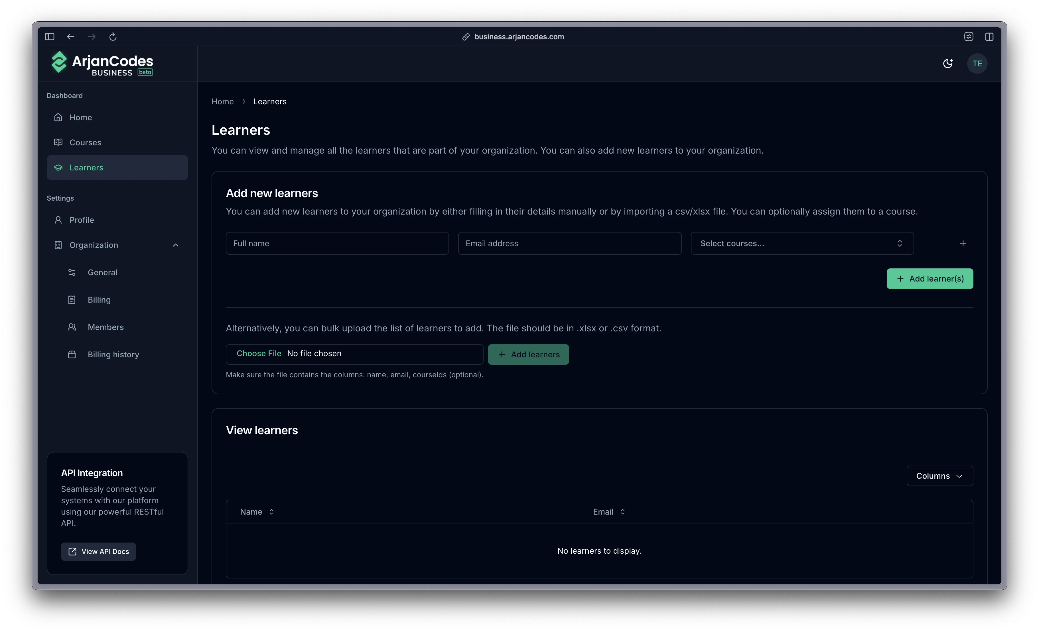 ArjanCodes Business Portal