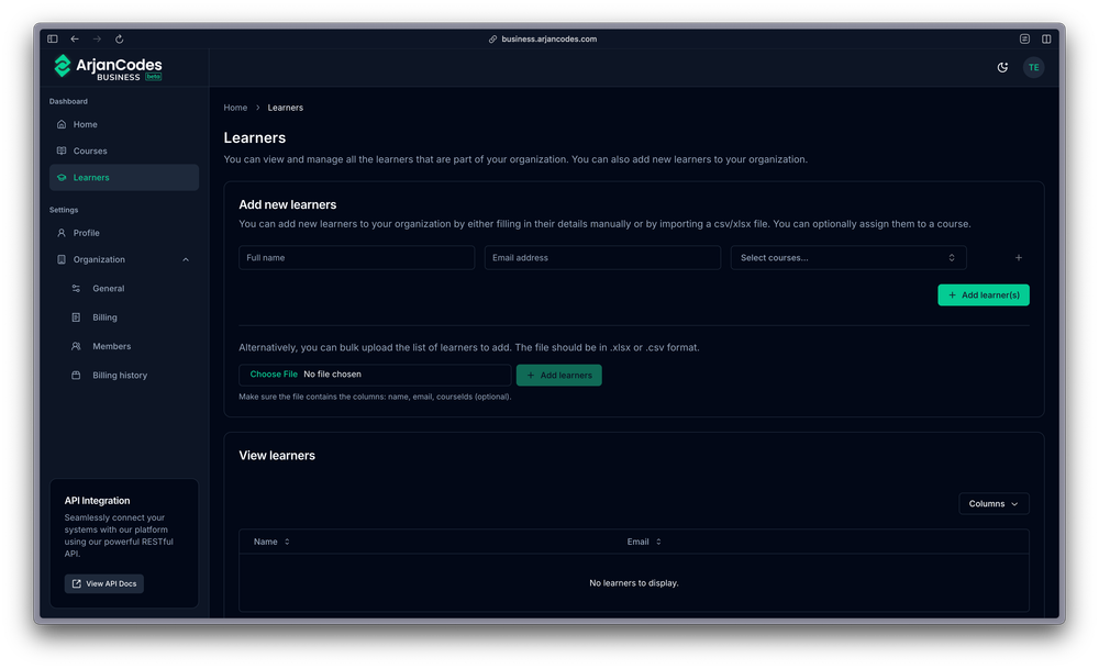 ArjanCodes Business Portal