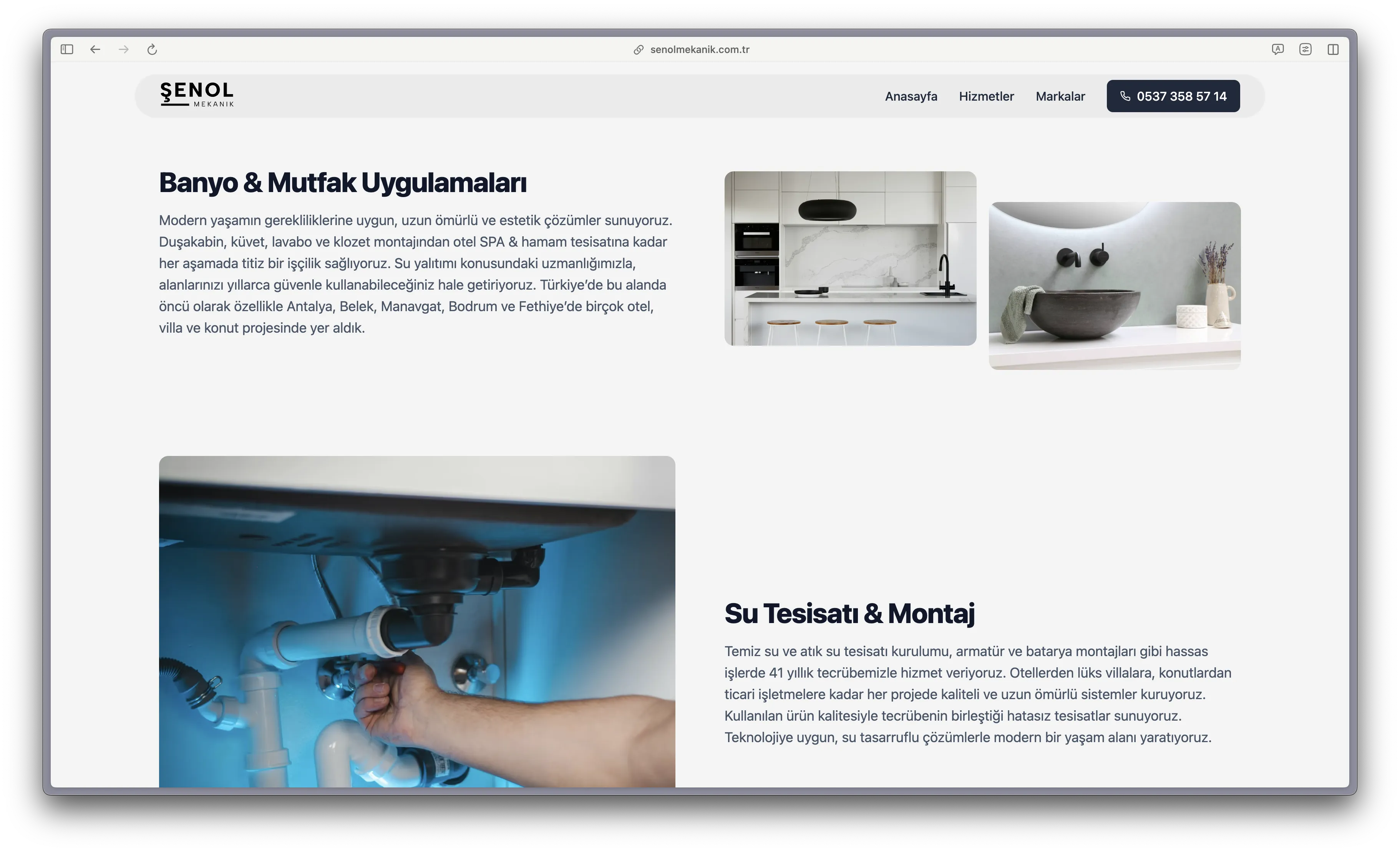Şenol Mekanik Services Page