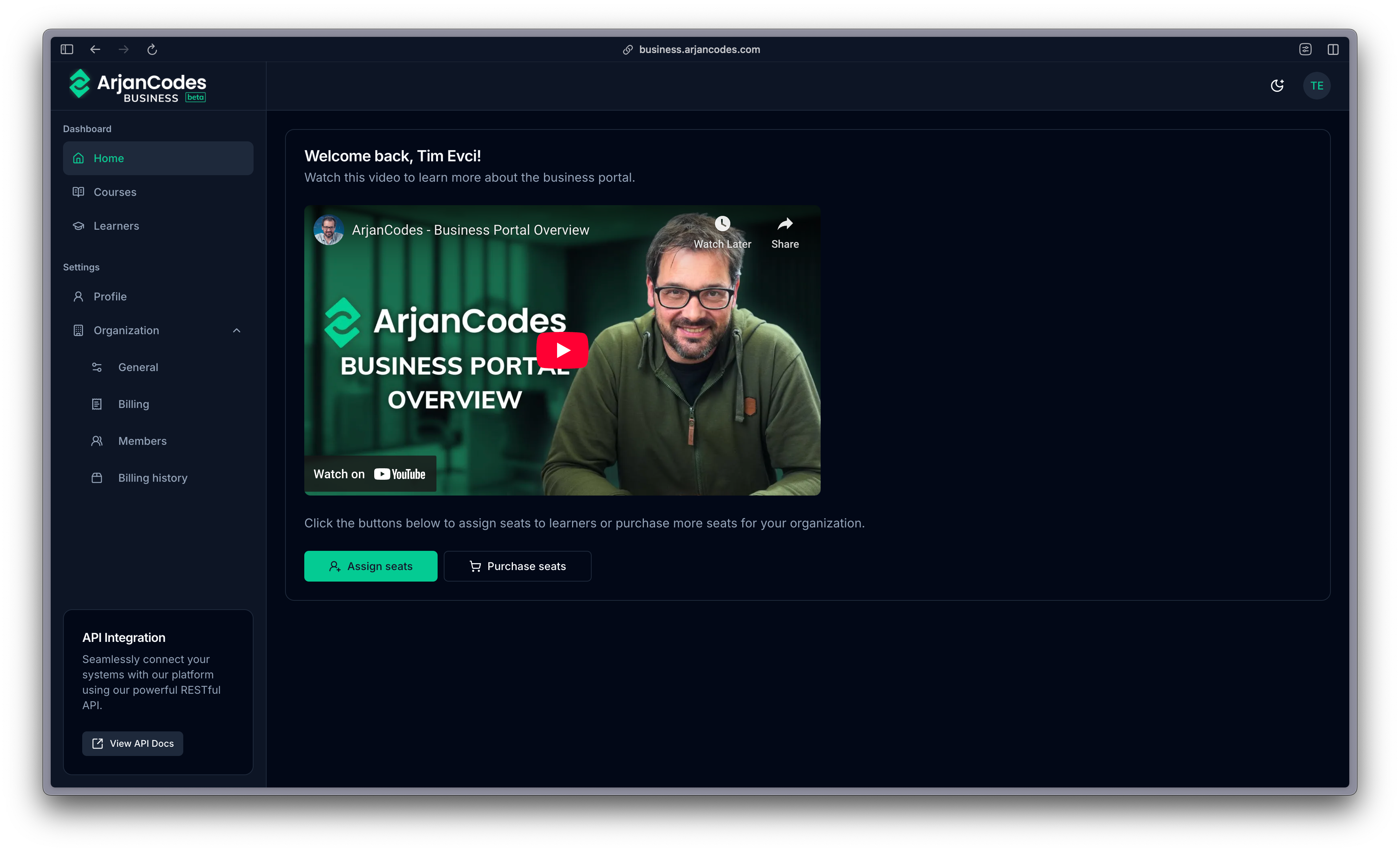 ArjanCodes Business Portal