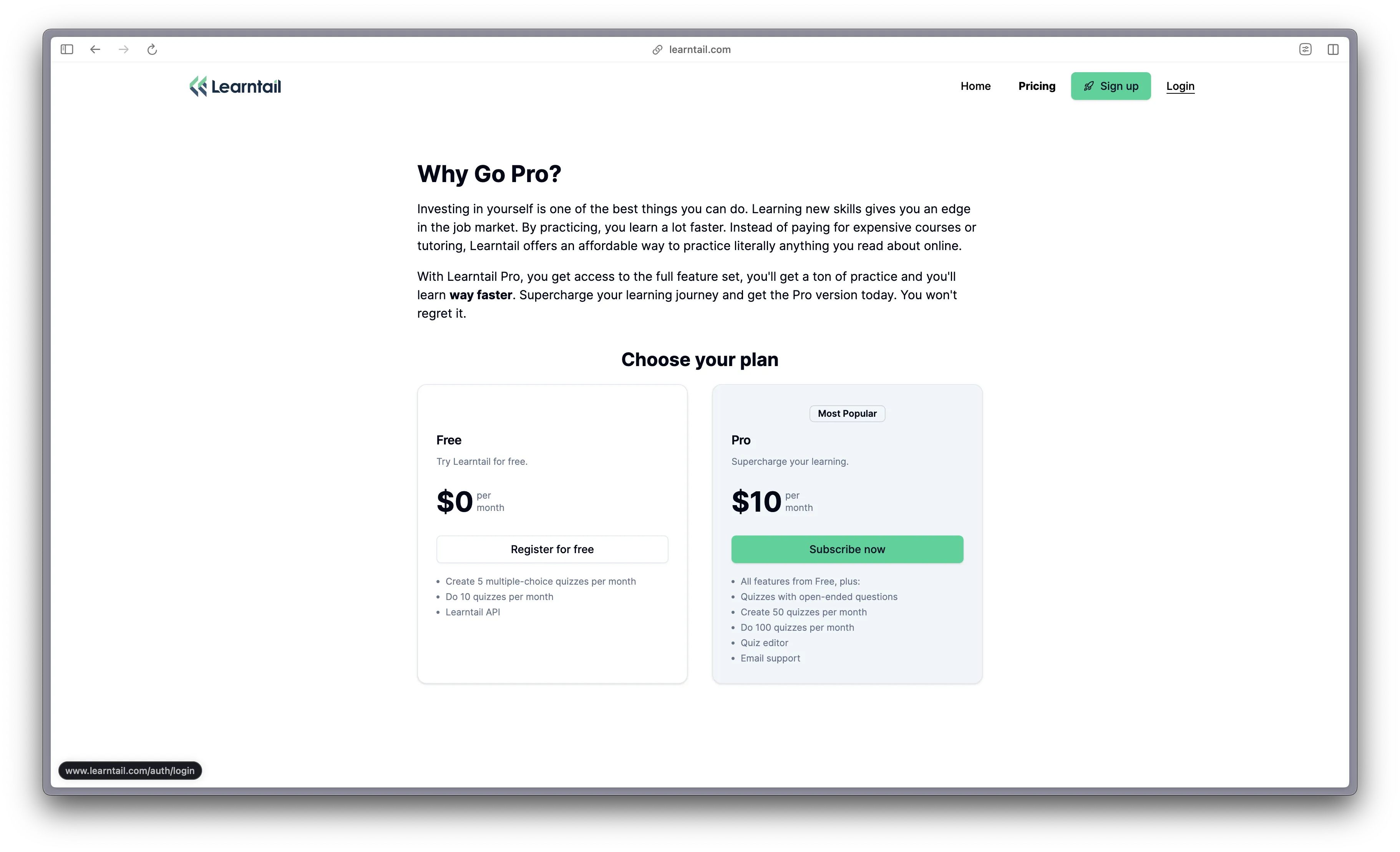 Learntail Pricing Sharing