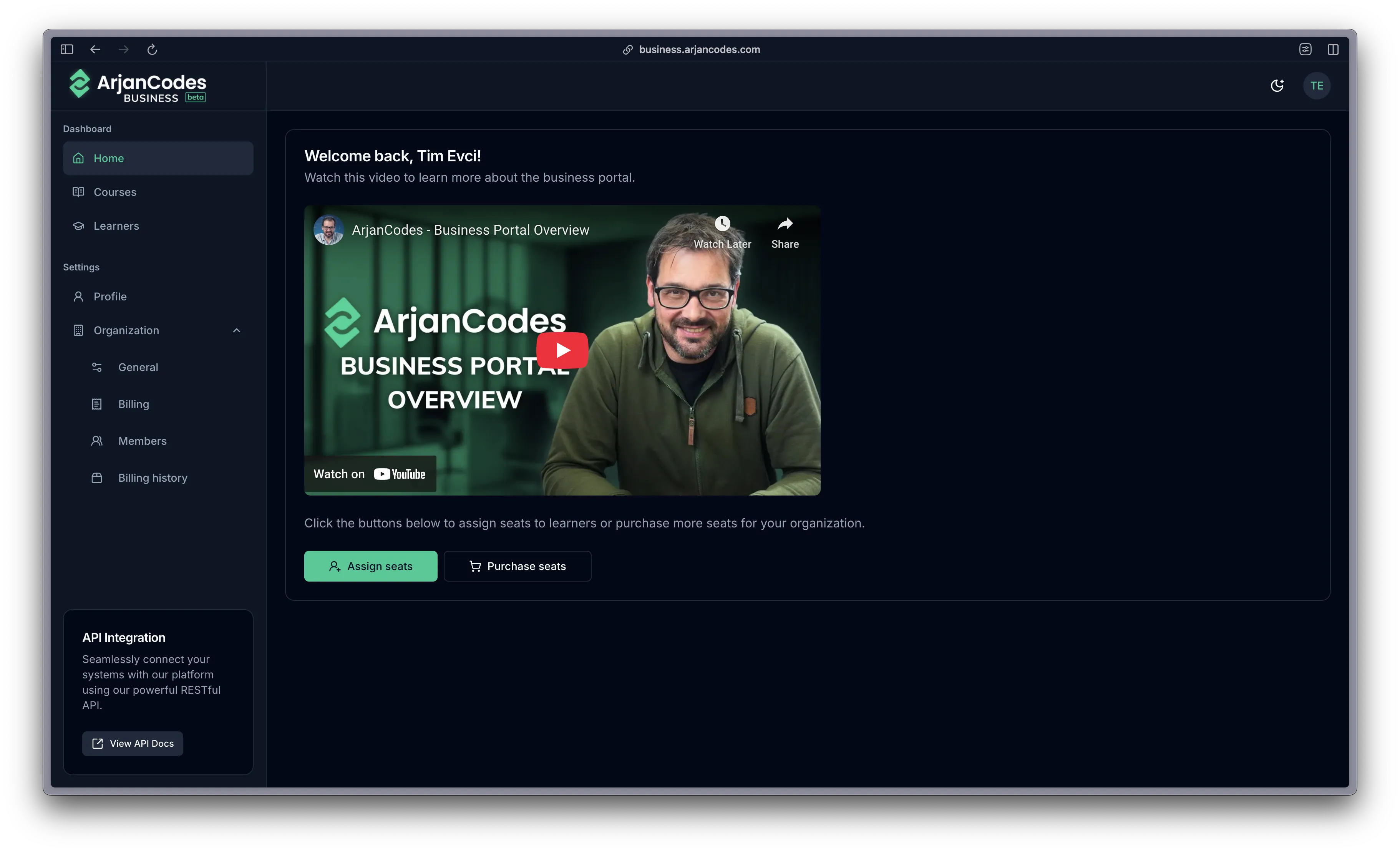 ArjanCodes Business Portal