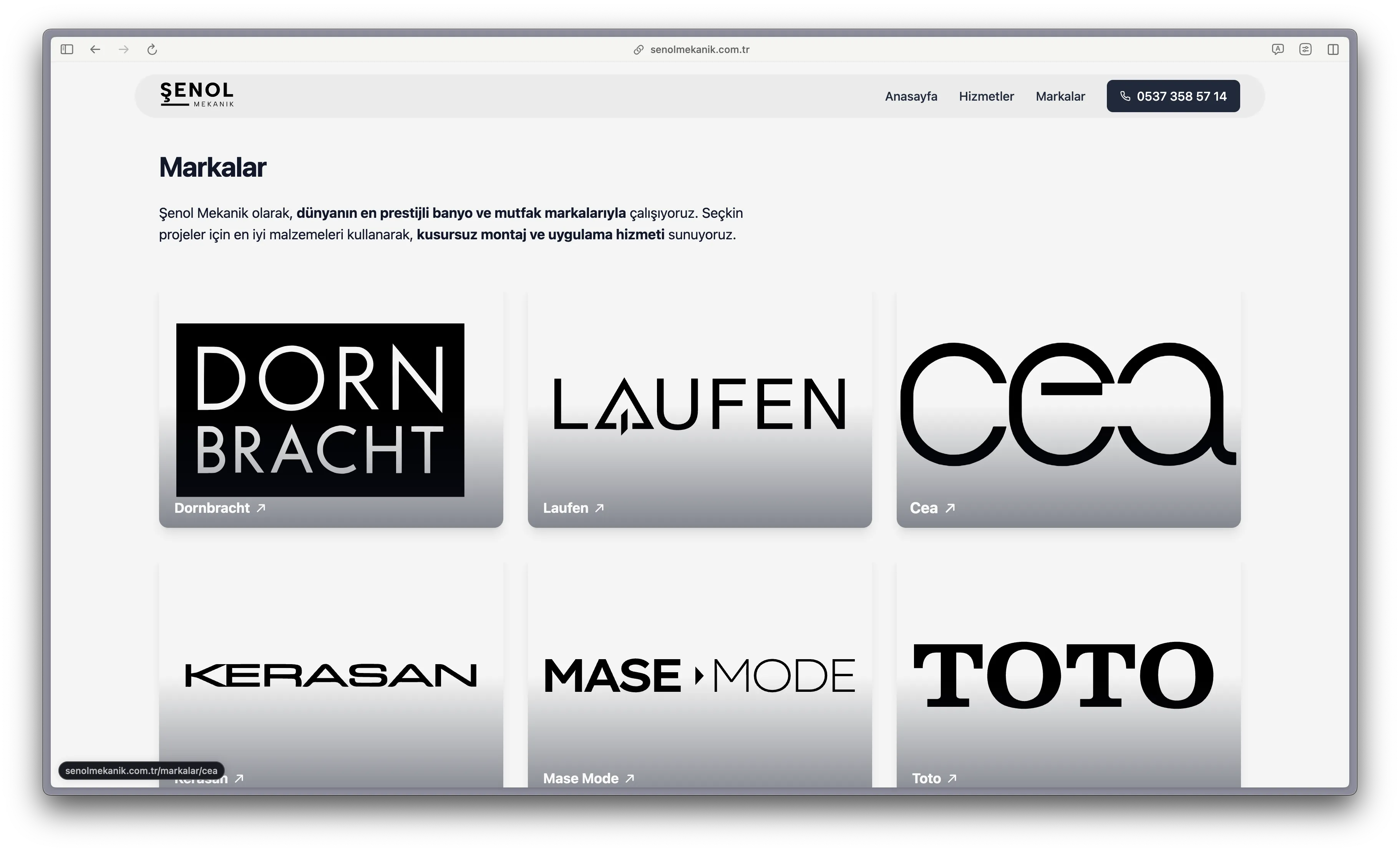 Şenol Mekanik Brands Page