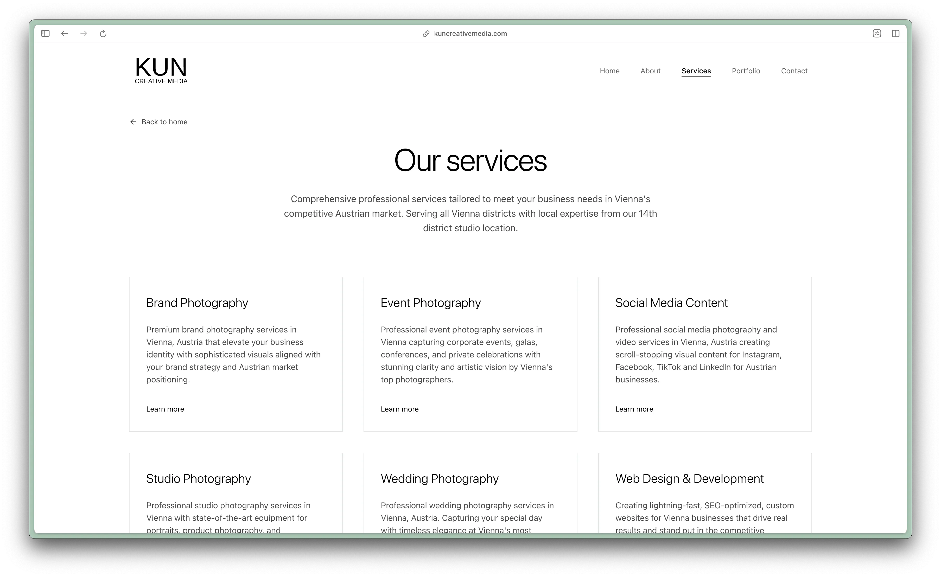 Kun Creative Media Services Page